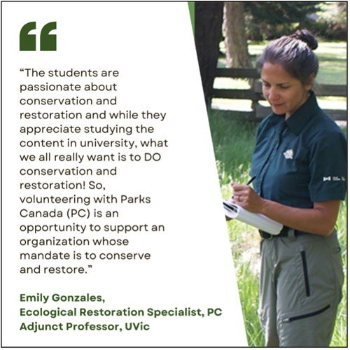“The students are passionate about conservation and restoration and while they appreciate studying the content in university, what we all really want is to DO conservation and restoration! So, volunteering with Parks Canada is an opportunity to support an organization whose mandate is to conserve and restore.”