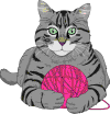 cat with a ball of yarn