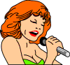 a woman singing