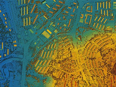 Overhead 3D LiDAR mapping image.