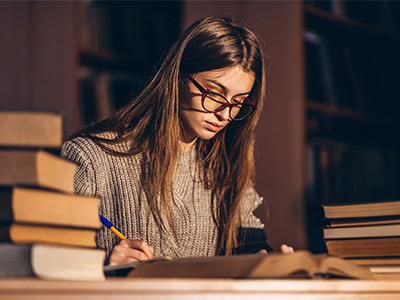 Woman studying