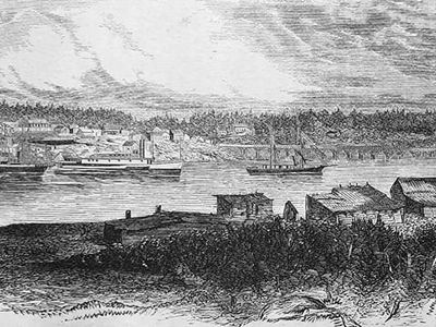 Line drawing of historic Fort Victoria