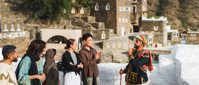 Tour guide in history part of city