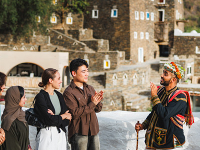 Tour guide in history part of city