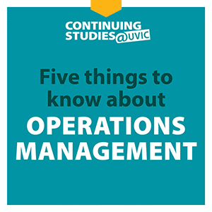 Five things to know about Operations Management: 1 - Balance effectiveness and efficiency when creating value in goods and services; 2 - Develop outputs considering ethics, culture, sustainability and social responsibility; 3 - align business processes with organizational strategy; 4 - Measure success using key performance indicators; 5 - Include logistics, warehousing, inventory, procurement, distribution, production and quality management.