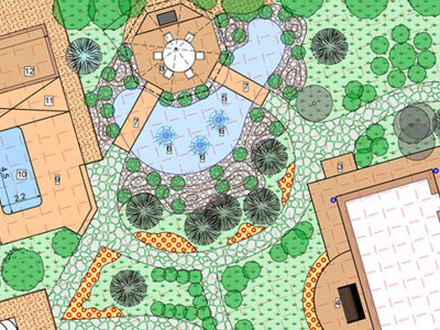 Illustration of a garden layout. 