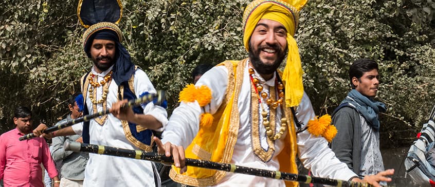 Punjabi Artist performing Bhangra at Bikaner Camel Festival inauguration