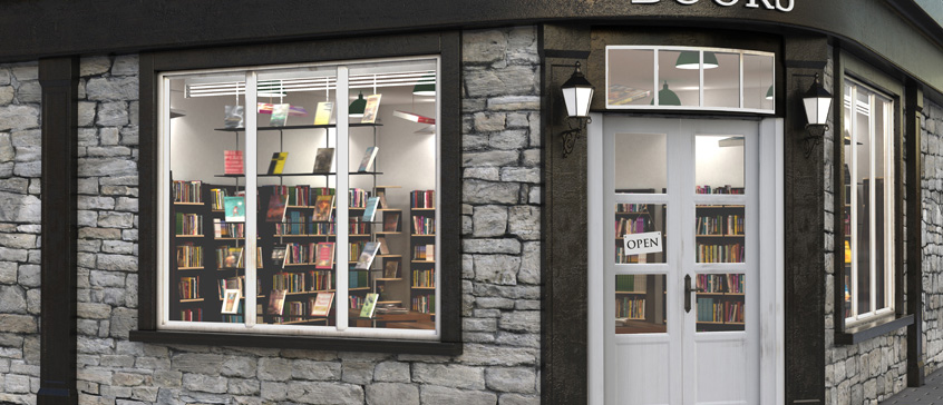 Photo of a small neighbourhood bookstore