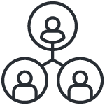 Icon showing 3 people networking