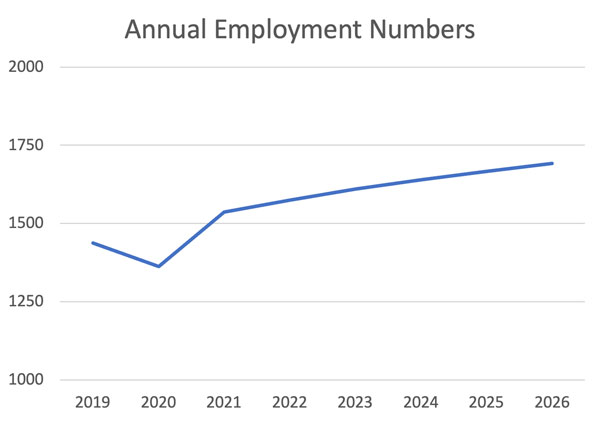Graph of Annual Employment Numbers