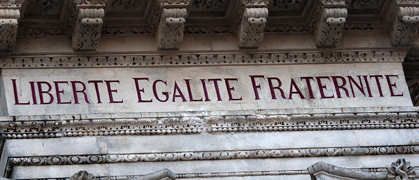 The French national motto 