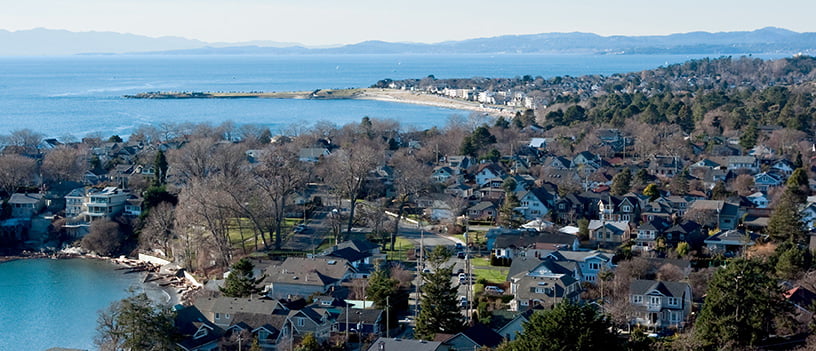 Aerial photo of Oak Bay, Victoria, Canada