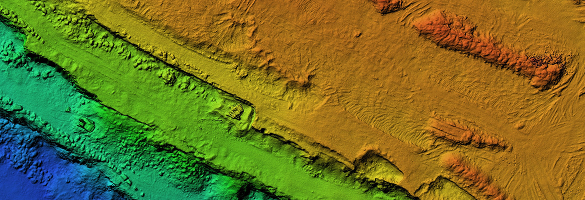 Product made after processing pictures taken from a drone. It shows excavation site with steep rock walls