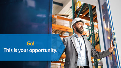 Text: Go! This is your opportunity.