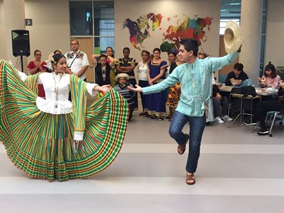Students from Panama showcasing a traditional dance
