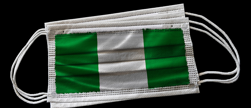 Surgical face masks with Nigeria flag printed