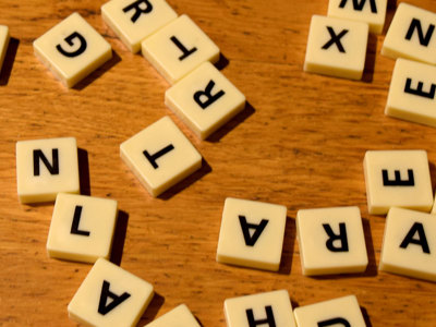 Photo of scrabble tiles. 