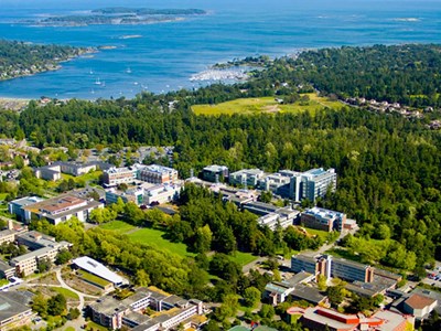 Aerial photo of the University of Victoria Campus