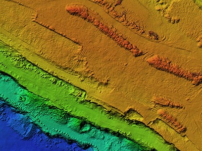 Product made after processing pictures taken from a drone. It shows excavation site with steep rock walls