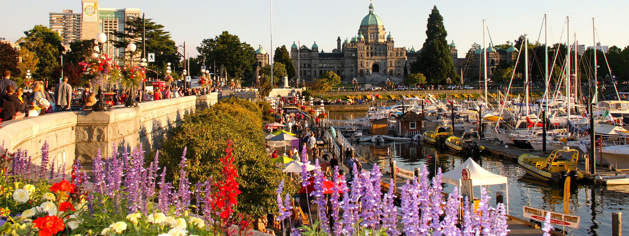 Victoria's inner harbour in springtime. 