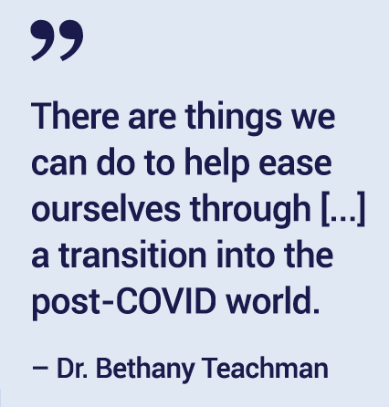 Quote: There are things we can do to help ease ourselves through a transition.