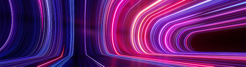 Abstract neon light tunnel