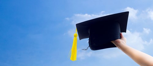 Photo of graduation cap. 
