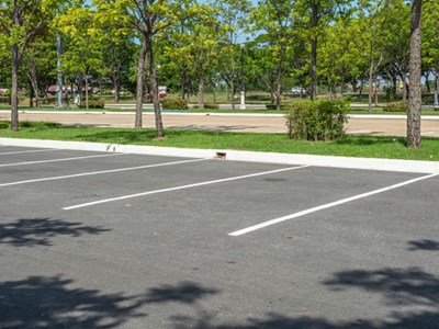 A photograph of parking spots