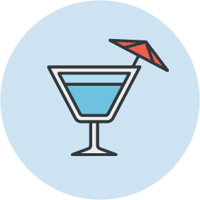 Illustration of a cocktail. 